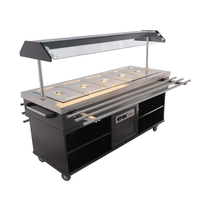 Combisteel Refrigerated Buffet GN 5/1 – Stainless Steel – Ventilated Cooling – +2°C to +8°C – Automatic Defrost – LED Lighting – 230V Combisteel