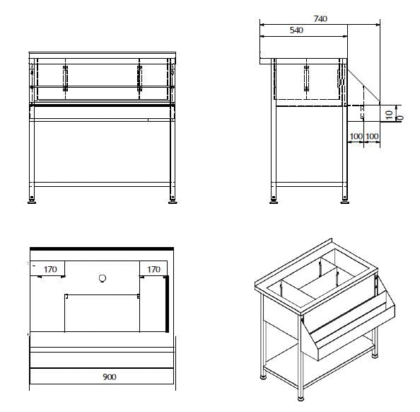 Combisteel Cocktail Bar Station 900 - 900mm Stainless Steel Worktop - Durable and Functional Design for Professional Bar Setup Combisteel