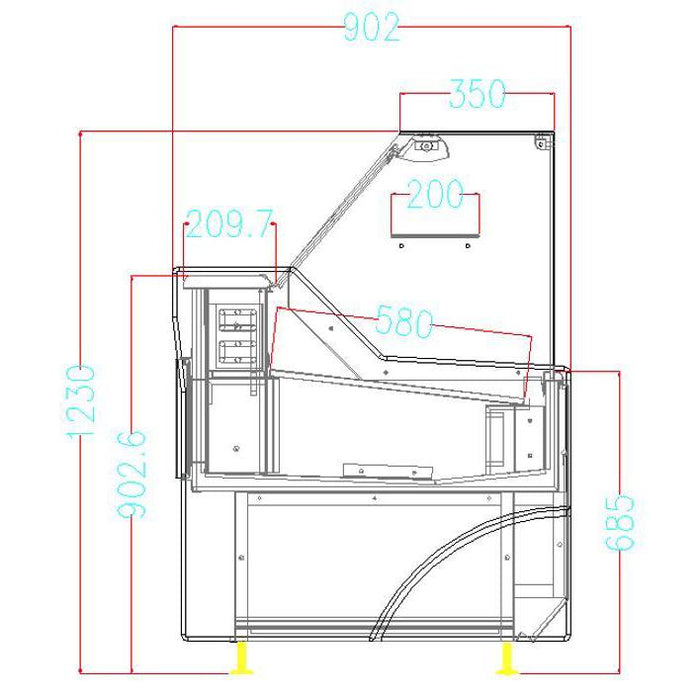 Combisteel Cold Display Wesley 1/3 - Stainless Steel - 3 Levels - LED Lights - 1500x700x1210mm - Ventilated Cooling - R290 Refrigerant Combisteel
