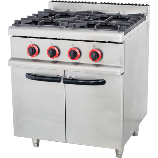 Commercial Gas Range With Cabinet 4 Burners 16k W 700x700x900mm| 70 Qa4 Ms Makfry
