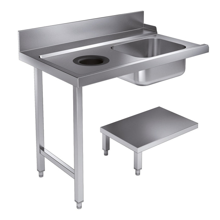 Combisteel Entry Table Bottom Shelf With Waste Hole 1200 Left For 7280.0045 0046 Combisteel