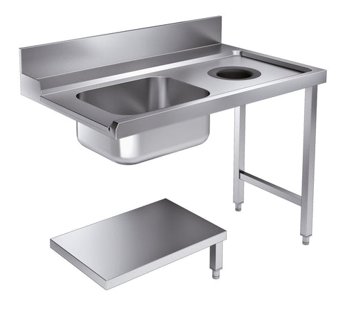 ENTRY TABLE BOTTOM SHELF WITH WASTE HOLE 1200 RIGHT FOR 7280.0045-0046 Combisteel