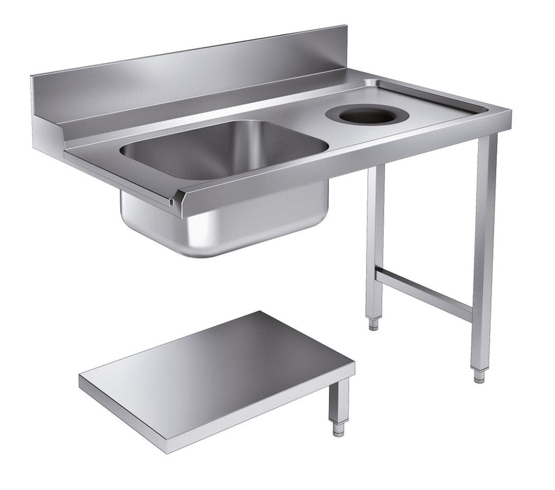 ENTRY TABLE BOTTOM SHELF WITH WASTE HOLE 1200 RIGHT FOR 7280.0045-0046 Combisteel