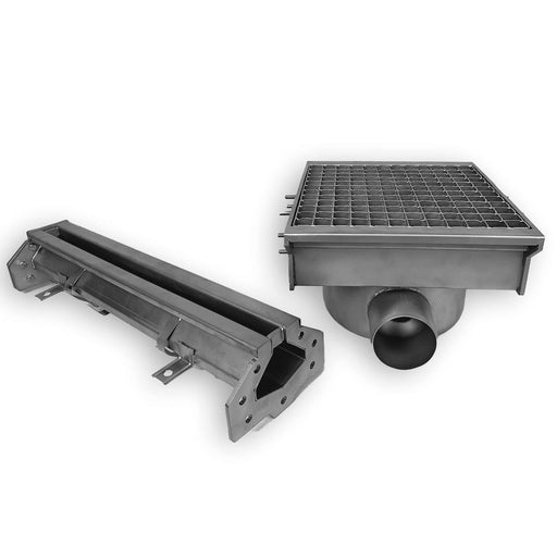 Combisteel Stainless Steel Drain 300x265 with 2 Exits Slotted Channel – Durable Drainage Solution 7107.0025 Combisteel