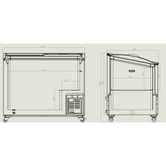 Combisteel 297L Chest Freezer with Glass Cover – Efficient Commercial Storage