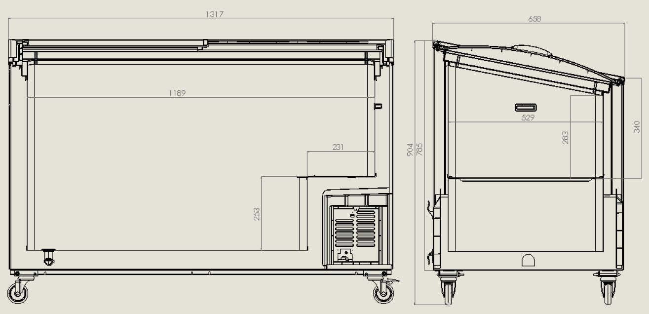 CHEST FREEZER GLASS COVER 397 L