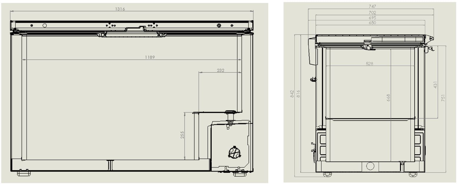 CHEST FREEZER SS COVER 407 L