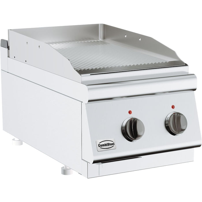 Combisteel Base 700 Gas Fry Top - Chrome Griddle Surface - Stainless Steel - Freestanding - 6.5 kW Output - Durable Design