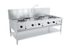Combisteel Gas Wok 5 Burner Stove Cooker 3 x 17kW + 2 x 9kW - 7178.1210 Combisteel