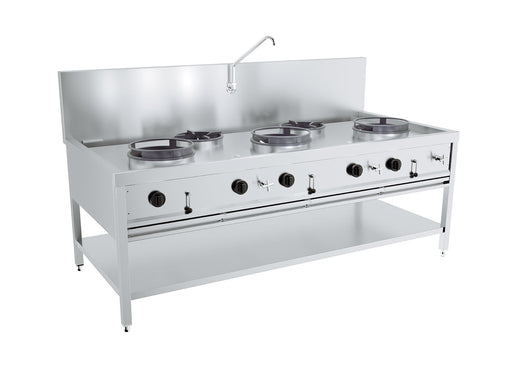 Combisteel Gas Wok 5 Burner Stove Cooker 3 x 17kW + 2 x 9kW - 7178.1210 Combisteel