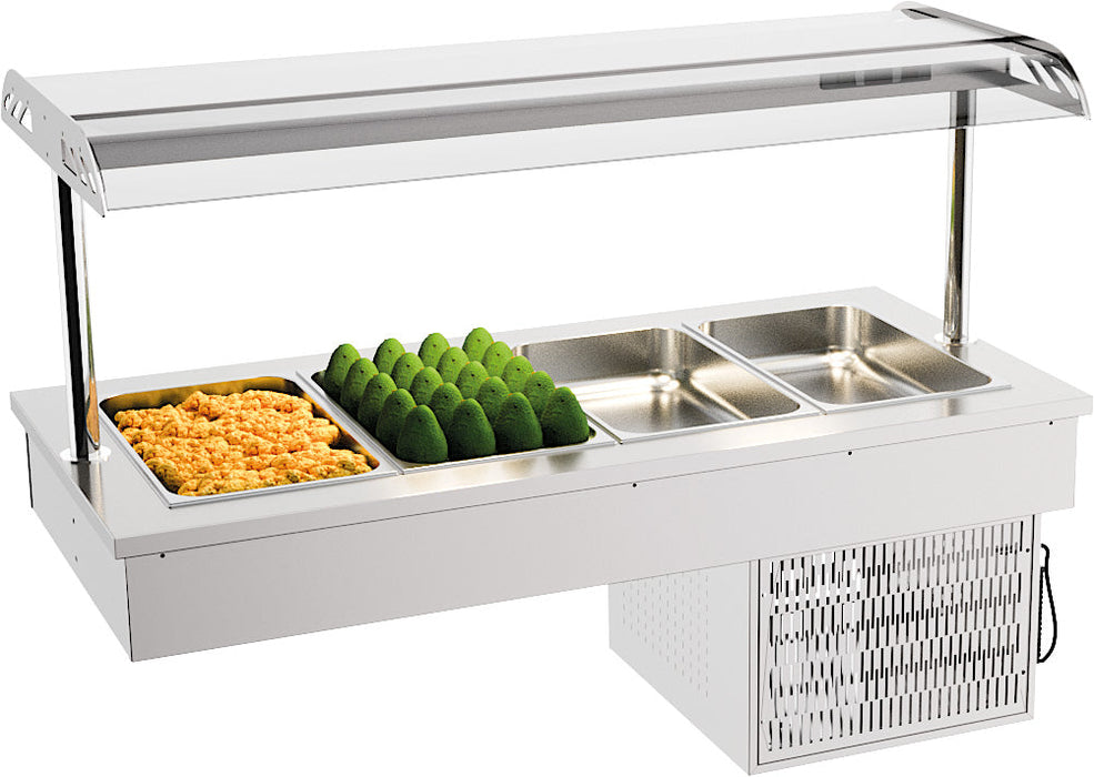Combisteel Drop-In Refrigerated Unit 4/1 GN - Stainless Steel - Efficient Cooling - Compact Design - Perfect for Commercial Kitchens Combisteel