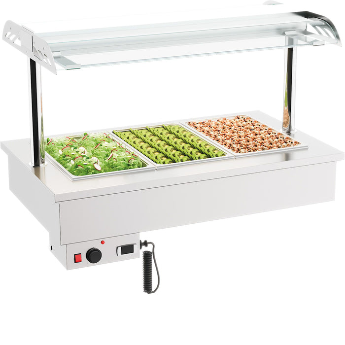 Combisteel Drop-In Bain Marie Unit 3/1 GN - Stainless Steel - +30°C to +90°C - 230V - Energy-Efficient Heating for Professional Kitchens