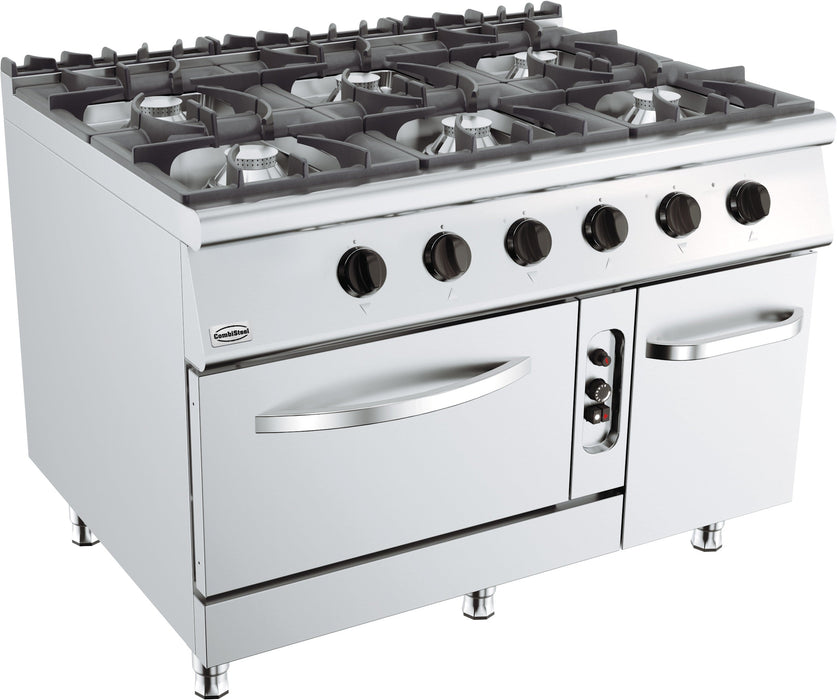 Combisteel Base 900 Gas Stove 6 Burner With Gas Oven - 7178.3025 Combisteel