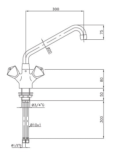 FAUCET WITH 1-HOLE Combisteel