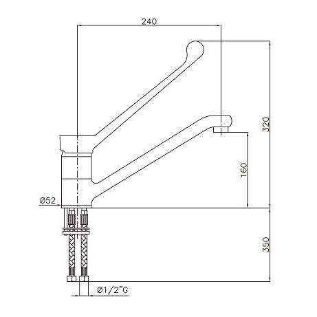 Combisteel Faucet with Elbow Command – Hygienic Hands-Free Operation 7212.0015 Combisteel