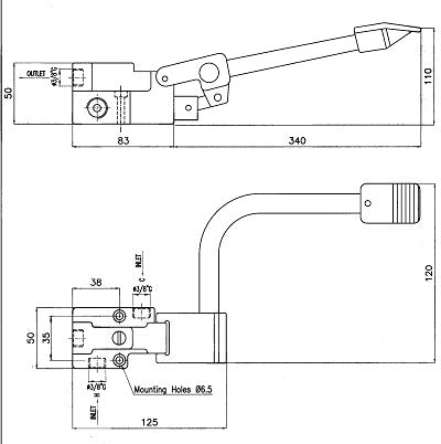Combisteel Pedal Controlled Mixing Faucet 1 Pedal Combisteel