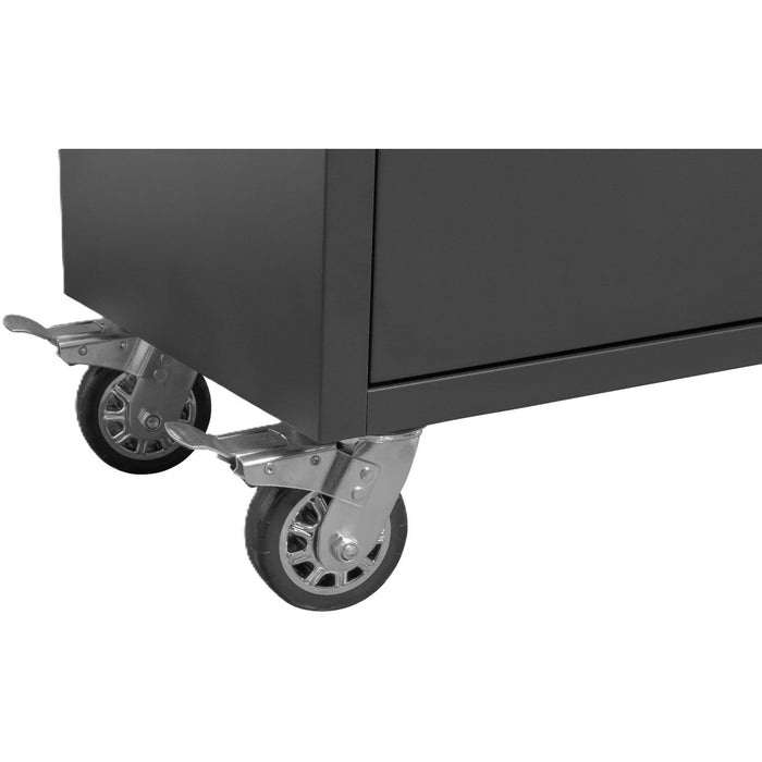 Heavy Duty Steel Rolling Tool Chest With Wooden Worktop 15 Drawers 1978x485x908mm Black | 722038 Ablack Makfry
