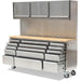 Professional Stainless Steel Rolling Tool Cabinet 15 Drawers 3 Upper Cupboards 1968x500x1825mm | 722038 Ap Makfry