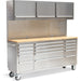 Professional Stainless Steel Rolling Tool Cabinet 15 Drawers 3 Upper Cupboards 1968x500x1825mm | 722038 Ap Makfry