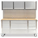 Professional Stainless Steel Rolling Tool Cabinet 15 Drawers 3 Upper Cupboards 1968x500x1825mm | 722038 Ap Makfry