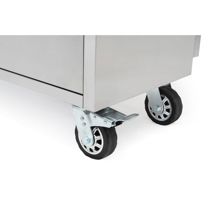 Heavy Duty Steel Rolling Tool Chest With Wooden Worktop 15 Drawers 3 Overhead Cabinets 1978x510x1828mm Stainless Steel | 722038 Apsilver Makfry