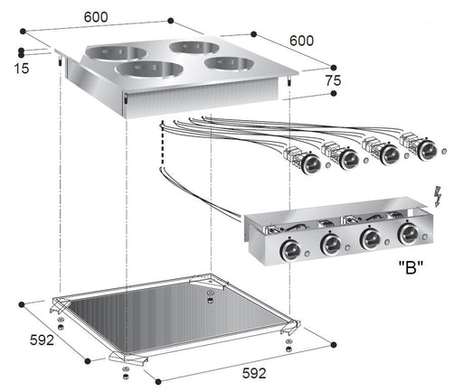 Combisteel Electric Range 4 Pl. - 7266.0030 Combisteel