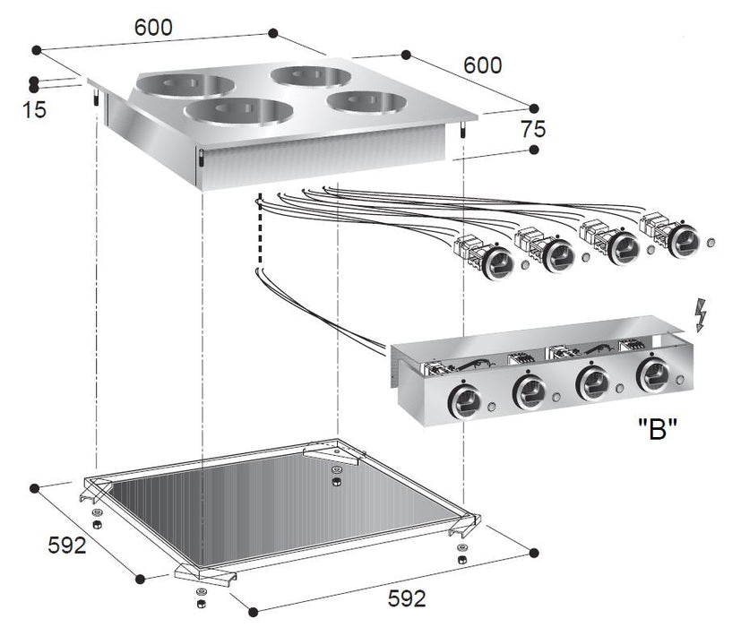 Combisteel Electric Range 4 Pl. - 7266.0030 Combisteel