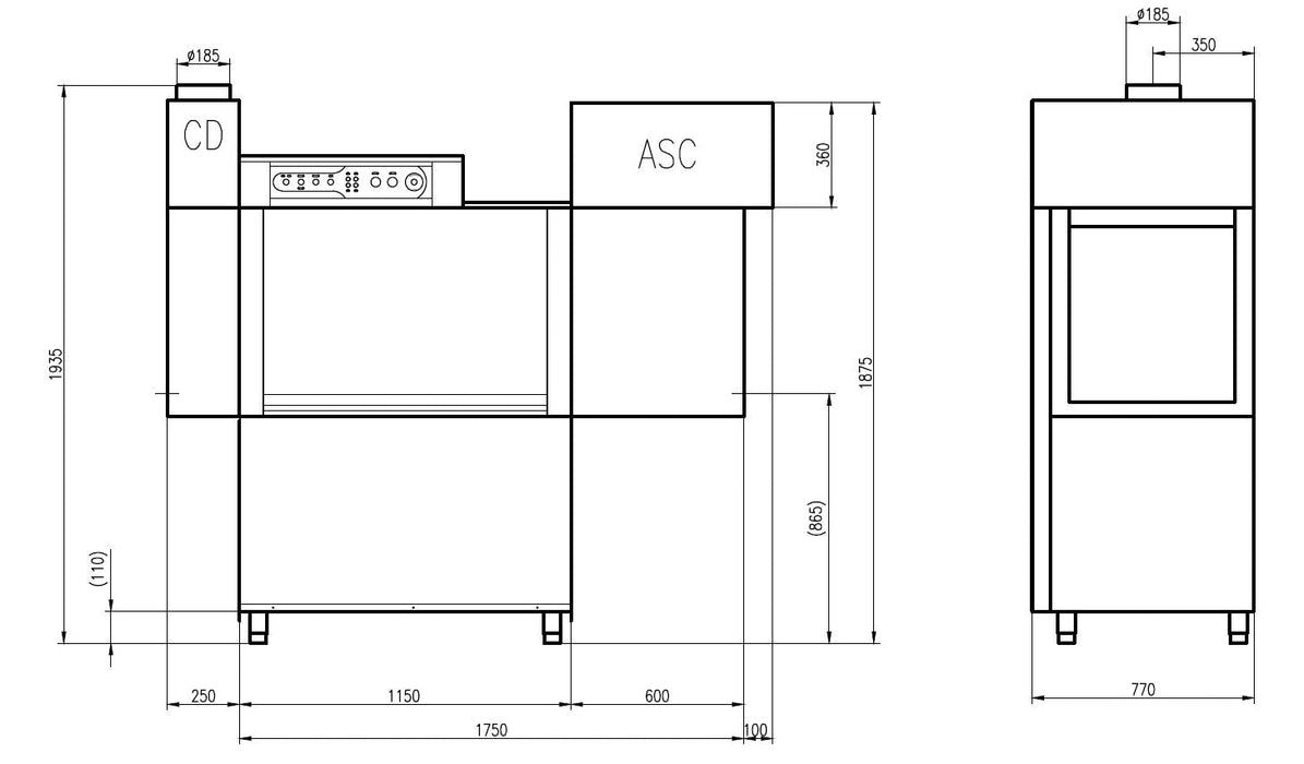 Combisteel PL Rack Conveyor Dishwasher Asc CD - 7280.0100 Combisteel