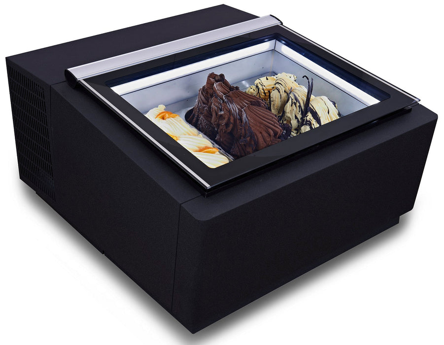 Combisteel Countertop Model Ice Cream Display Black Opens On The Customer Side - 7292.0020 Combisteel