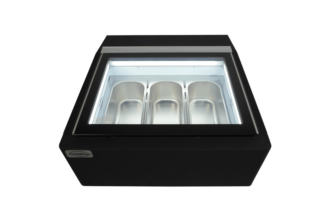 Combisteel Countertop Model Ice Cream Display Black Opens On The Customer Side - 7292.0020 Combisteel