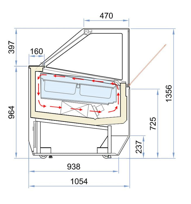 Combisteel Millenium 16 Ice Cream Display – 16x5L Capacity - Ventilated Cooling - Professional Freezer Combisteel