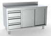 Combisteel 700 Worktable Sliding Doors Drawers Left With Upstand 1600 Combisteel