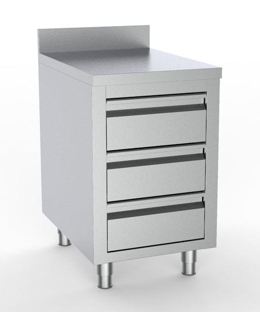 Combisteel 700 Worktable With 3 Drawers With Upstand 500 Combisteel