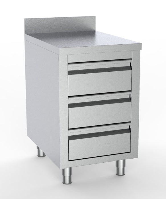 Combisteel 700 Worktable With 3 Drawers With Upstand 500 Combisteel