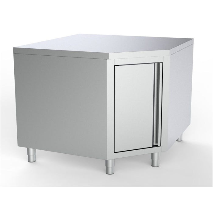 Combisteel Corner Worktable with Door - 1000x1000 mm - Stainless Steel - Designed for 700 mm Depth Tables - Durable & Space-Saving Design Combisteel