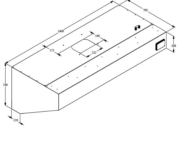 700 WALL-MOUNTED HOOD COMPLETE 1600 Combisteel