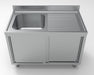 Combisteel 700 Stainless Steel Single Left Bowl Sink With Sliding Doors 1200mm Wide - 7333.0900 Combisteel