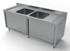 Combisteel 700 Stainless Steel Double Bowl Sink With Sliding Doors 2000mm Wide - 7333.0920 Combisteel