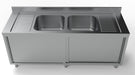 Combisteel 700 Stainless Steel Double Bowl Sink With Sliding Doors 2000mm Wide - 7333.0920 Combisteel