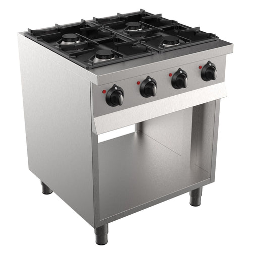Combisteel Base 700 Gas Range - 4 Burners - Stainless Steel - 700x700x900 mm - Freestanding - 26 kW Output - Commercial Kitchen Equipment 7333.2005 Combisteel