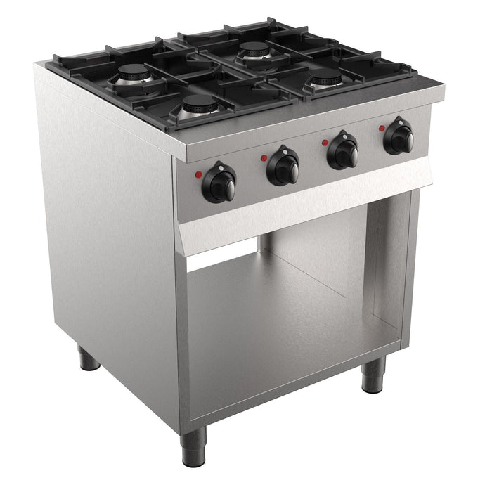 Combisteel Base 700 Gas Range - 4 Burners - Stainless Steel - 700x700x900 mm - Freestanding - 26 kW Output - Commercial Kitchen Equipment 7333.2005 Combisteel