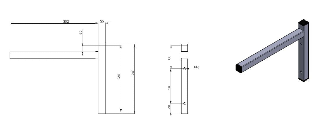 PERMANENT BRACKET SINGLE 300 Combisteel