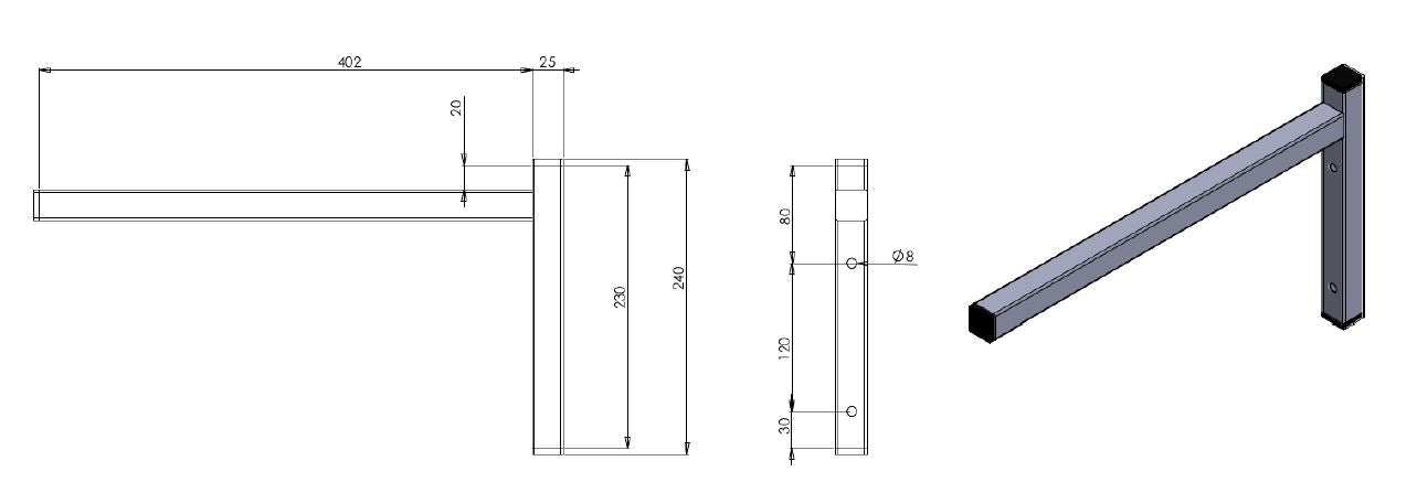 PERMANENT BRACKET SINGLE 400 Combisteel