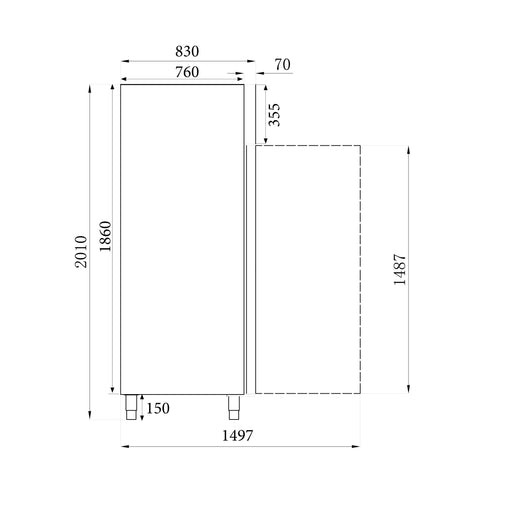 Combisteel Stainless Steel Freezer - Single Door - 600L Net Capacity - Ventilated Cooling - -18/-22°C - Commercial Grade 7450.0076 Combisteel