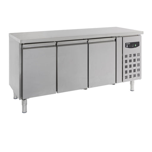 Combisteel Refrigerated Negative Counter - 3 Doors - Stainless Steel - Ventilated Cooling - Commercial Freezer - GN Compatible 7450.0083 Combisteel