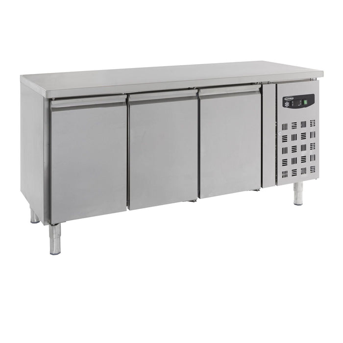 Combisteel Refrigerated Negative Counter - 3 Doors - Stainless Steel - Ventilated Cooling - Commercial Freezer - GN Compatible 7450.0083 Combisteel