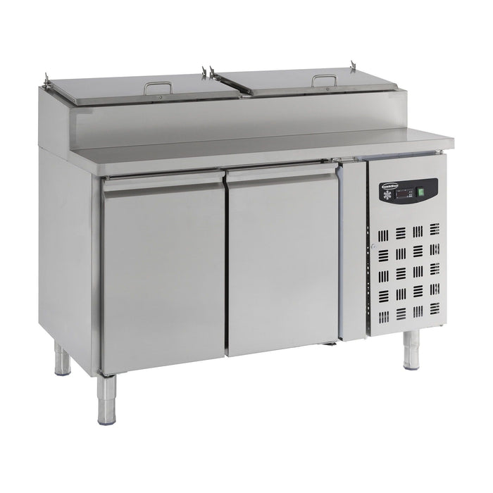 Combisteel Saladette - 2 Doors - Stainless Steel - Holds 6x 1/3 GN Containers - Ventilated Cooling - Compact Refrigeration for Salads & Ingredients