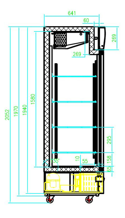 REFRIGERATOR 1 GLASS DOOR