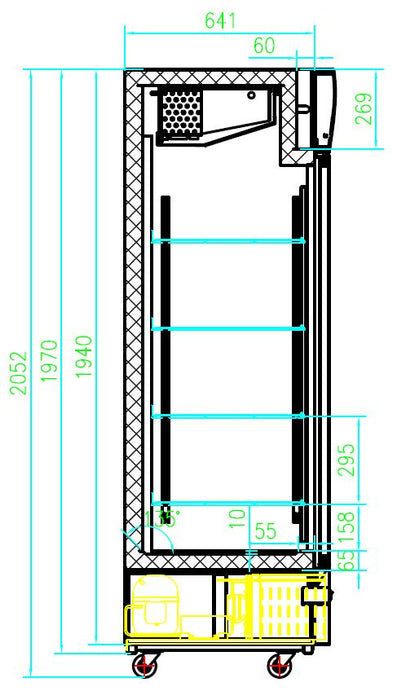 REFRIGERATOR 2 GLASS DOORS