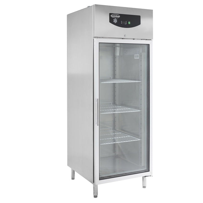 Combisteel Commercial Refrigerator - Stainless Steel - 1 Glass Door - LED Lighting - 680x700x2000mm - Ventilated Cooling